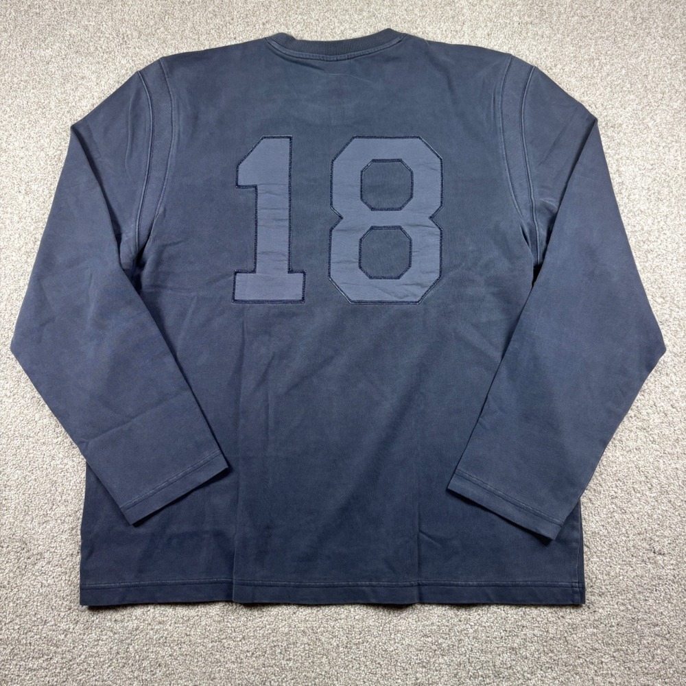 NEW Brooks Brothers Pullover Mens XXL Blue Garment Dyed 18 Long Sleeve